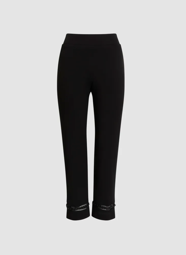 Pull-On Pearl Detail Pants