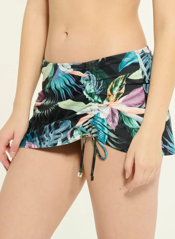 Tropical Print Skirted Bottom