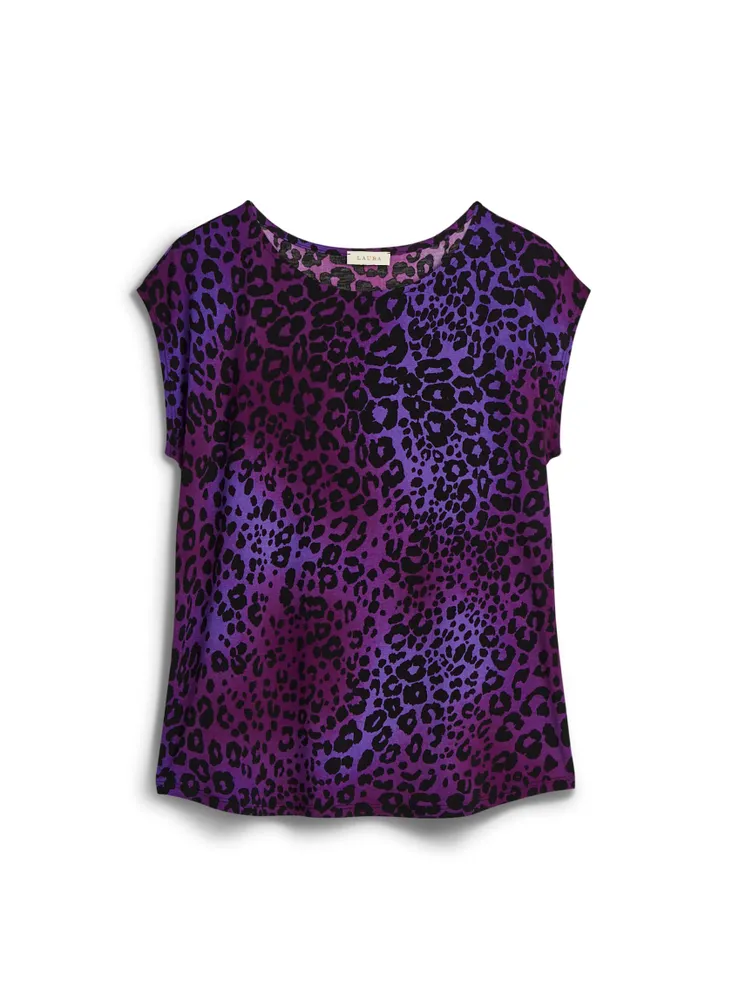 Leopard Print Cap Sleeve Top