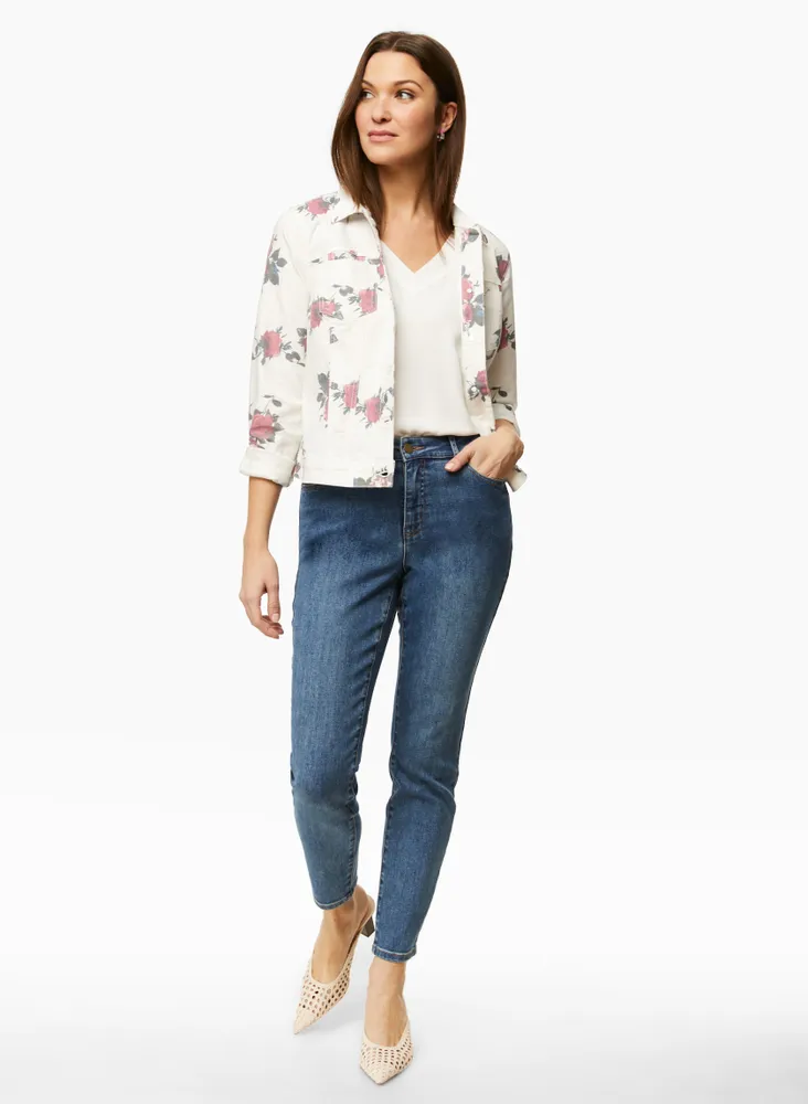 Floral Print Denim Jacket