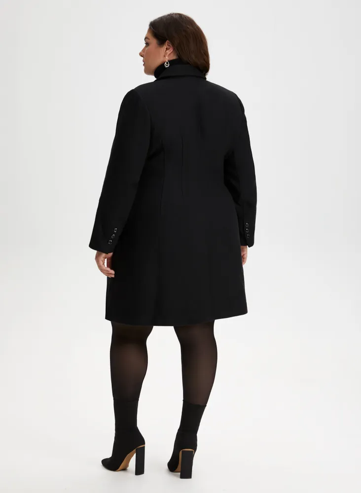 Laura Plus Mid-Length Wool Blend Coat