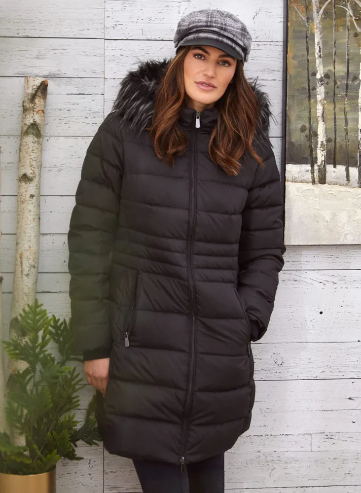 Down Blend Quilted Coat