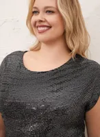 Sequin Drop Shoulder Top