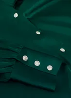 Satin Rhinestone Detail Blouse