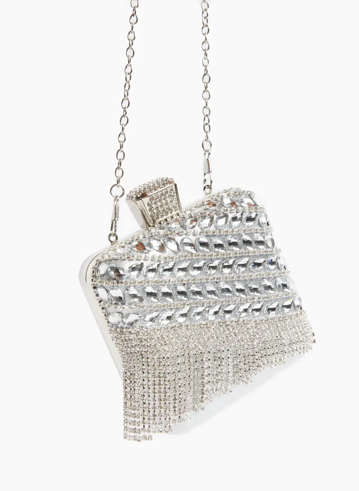 Square Crystal Cascade Clutch