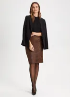 Snakeskin Motif Pencil Skirt