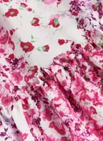 Smocked Floral Print Dress
