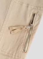 Zipper Detail Cargo Capris