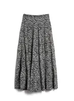 Abstract Print Maxi Skirt