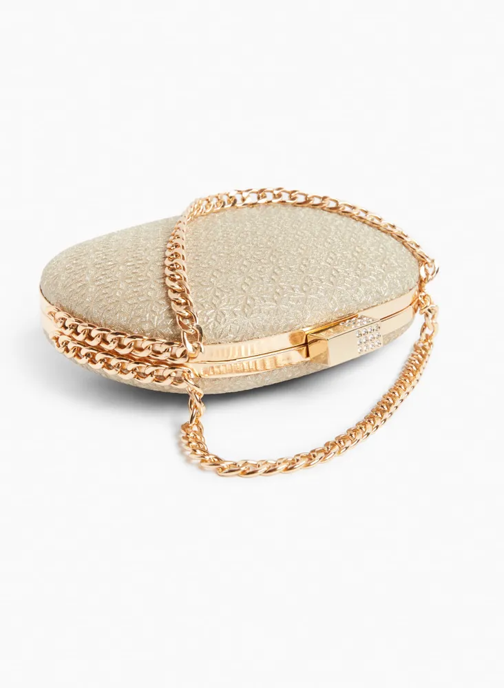 Oval Chain Link Detail Clutch