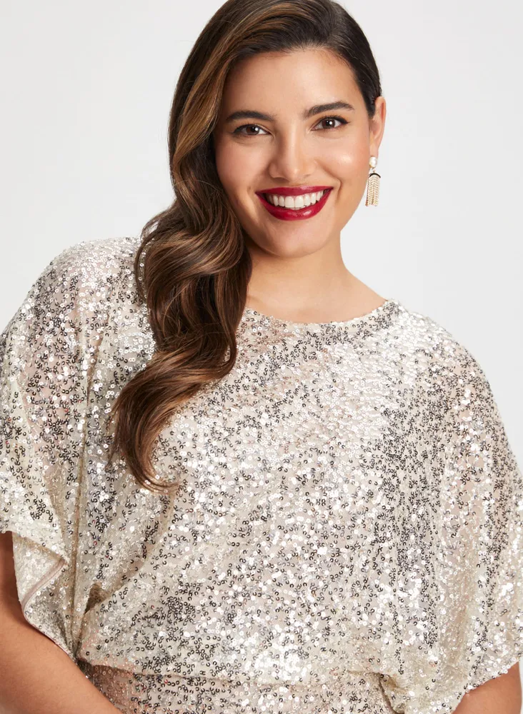 Laura Boat Neck Sequin Dress