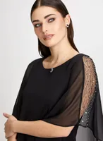 Beaded Detail Poncho Dress