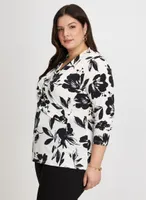 Wrap-Style Floral Motif Top