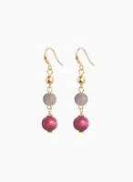 Double Bead Dangle Earrings