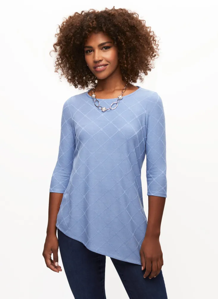 Diamond Pattern Jacquard Knit Top