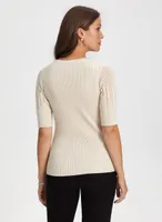 Linear Rhinestone Motif Sweater