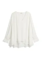 Double Layer V-Neck Blouse