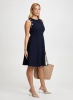 Button Detail Sleeveless Dress