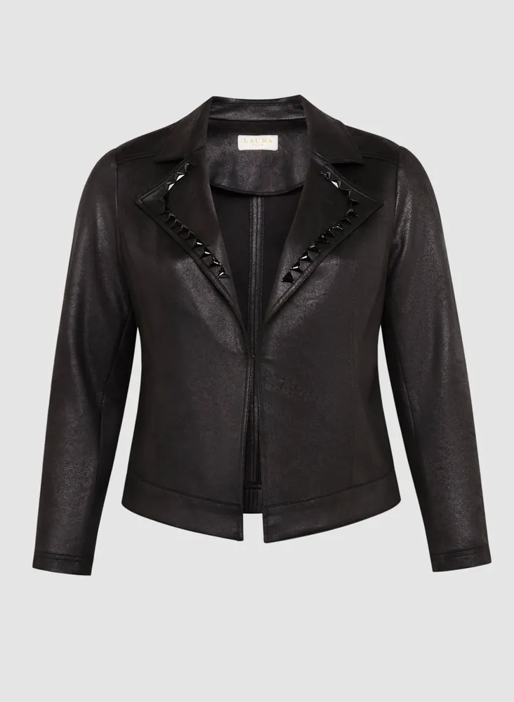 Faux Suede Stud Detail Jacket