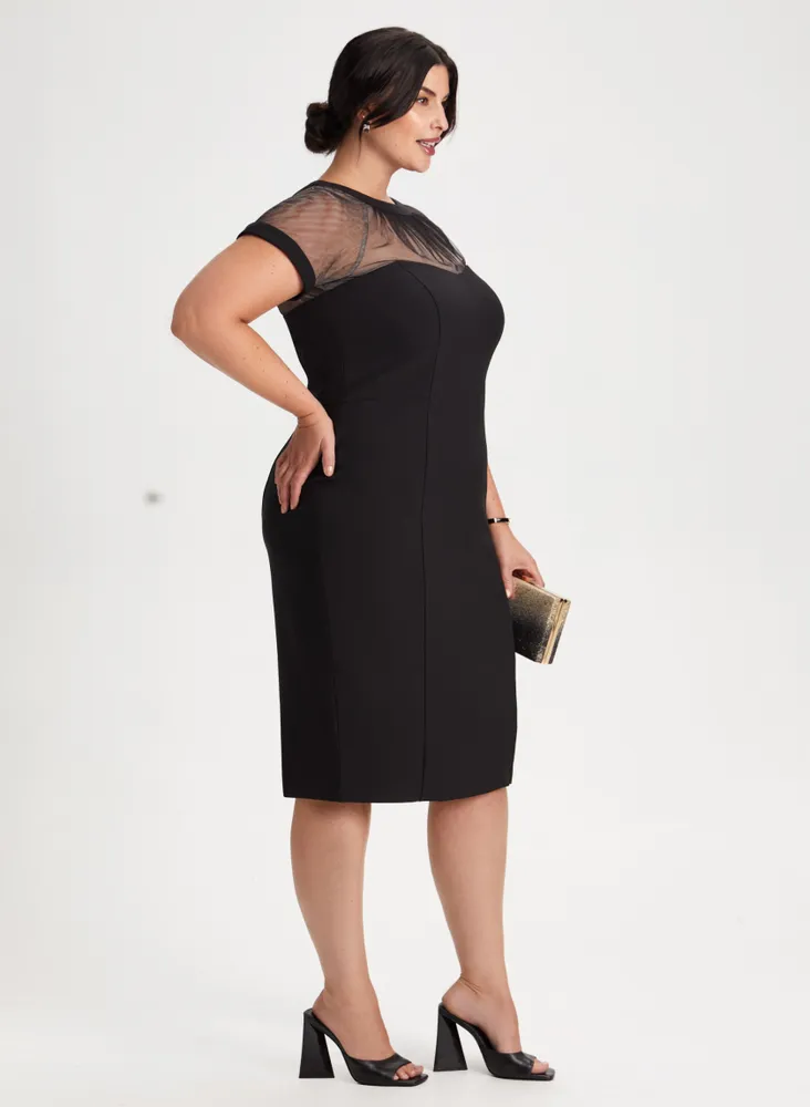 Mesh Sweetheart Sheath Dress