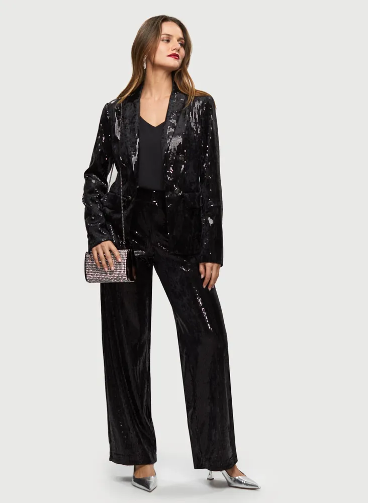 Button Front Sequin Jacket