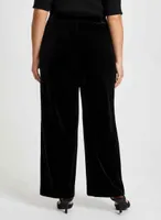 Pull-On Wide Leg Velour Pants