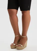 Pull-On Rivet Detail Bermuda Shorts