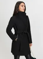 Stretch Wool-Blend Trench Coat