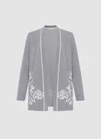 Floral Pattern Open Front Cardigan