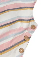 Charlie B - Striped Linen & Cotton Jumpsuit