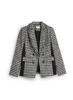 Houndstooth Print Blazer