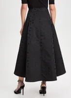 Polka Dot Motif Jacquard Skirt