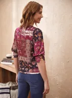 Patchwork Floral Print Top