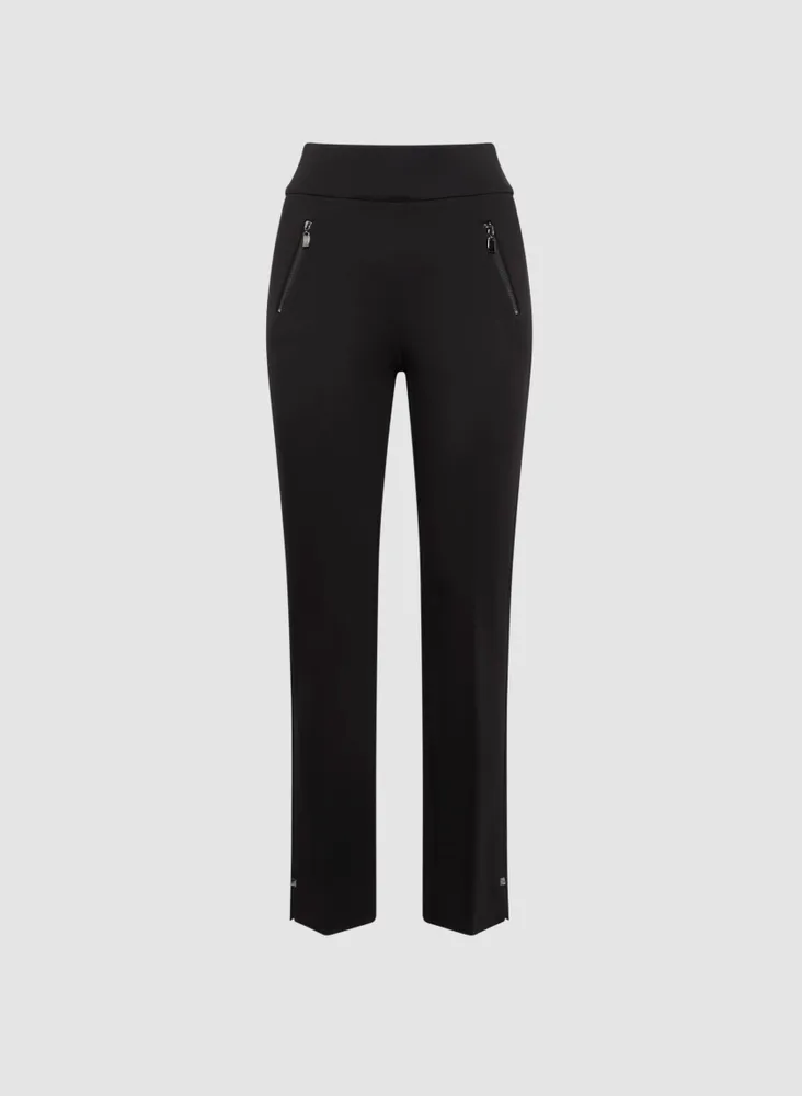 Pull-On Zipper Detail Pants