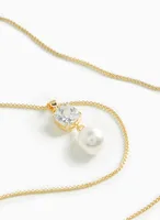 Crystal & Pearl Pendant Necklace