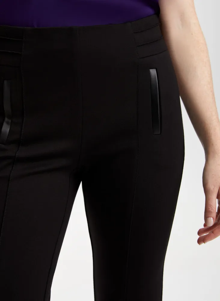 Contrast Trim Pull-On Pants