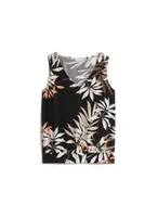 Fern Leaf Print Sleeveless Top