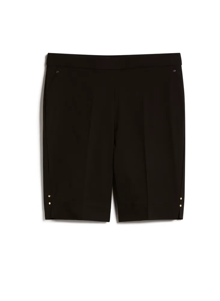 Pull-On Rivet Detail Bermuda Shorts