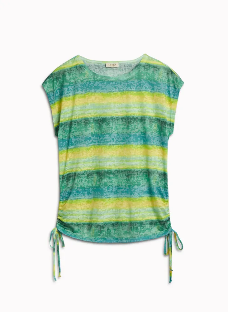 Tie Dye Stripe Drawstring Tee