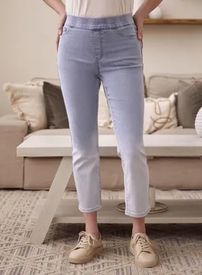 Ombré Pull-On Ankle Jeans