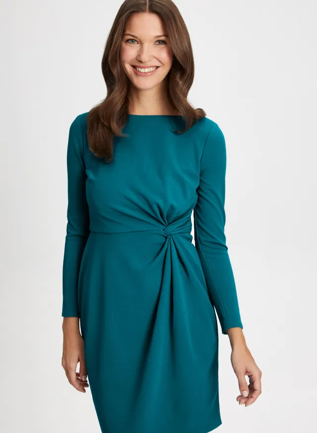 Mock Neck Twist Detail Dress