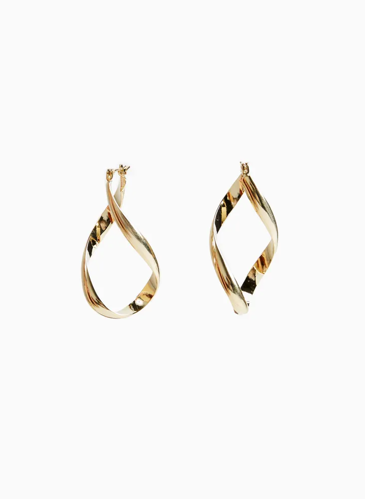 Twisted Elongated Hoop Earrings