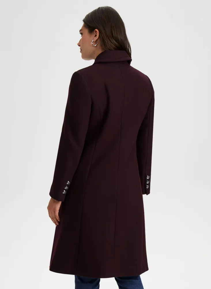 Laura Petites Button-Down Wool Blend Coat