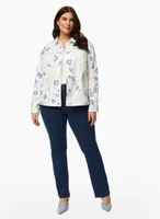 Floral Motif Denim Jacket