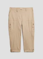 Zipper Detail Cargo Capris