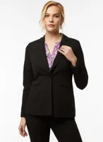 One-Button Notch Collar Jacket