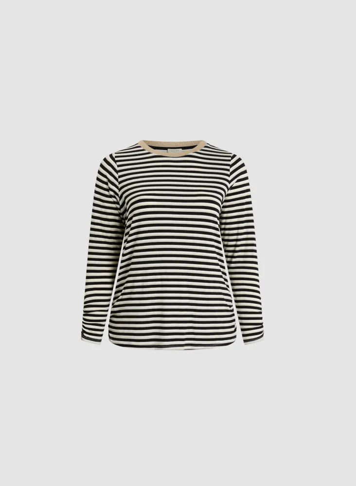 3/4 Sleeve Stripe Print Top