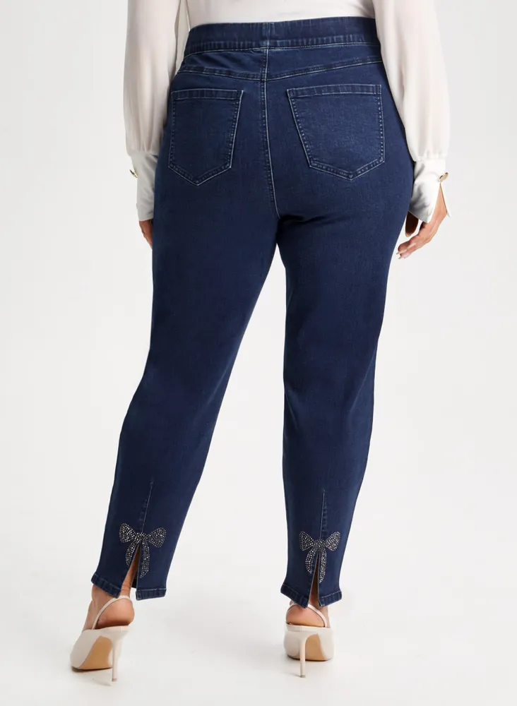 Pull-On Bow Detail Jeans