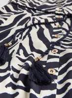 Zebra Print Button-Down Dress