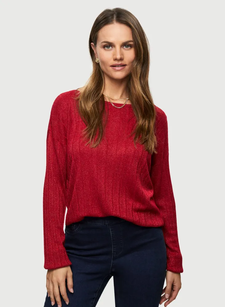 Boat Neck Pull Over Sweater